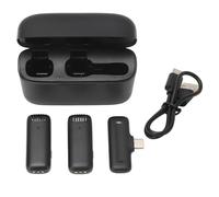 EVTSCAN Riduzione del rumore wireless Microfono Lavalier con custodia di ricarica per interviste dal vivo