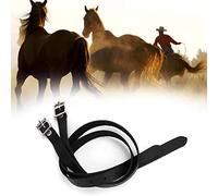 EVTSCAN Staffe Pelle, 1 Paio Allungare In Acciaio Inox Fibbia Cavallo Strumento Accessori 50cm Nero