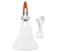 EVTSCAN Stampa 3D Rocket Lamp, Space Shuttle Lamp Night Light, con USB Ricaricabile per Rocket Lovers LED Night Light Room Decor(Type A: L 28CM)