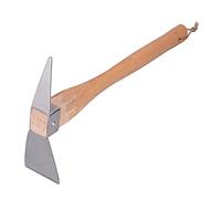 EVTSCAN Strumento per Zappa da Giardino da 15 Pollici, Zappa per piccozza in Acciaio Inossidabile con Manico in Legno, per trapianti, scavo, Semina, allentamento del Terreno, Campeggio o prospezione