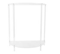 EVTSCAN Tavolino acrilico semiellipse a 2 livelli piccoli comodini per soggiorno da letto da letto muro multimetro multifunzionale moderno materiale forte facile da assemblare e pulire