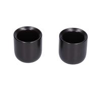 EVTSCAN Tazza da caffè in ceramica smussata da 2 pezzi Tazza da caffè fatta a mano addensata da 100 ml per il ristorante dell'home office(Nero)