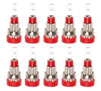 EVTSCAN Terminali connettori presa a pannello in ottone da 10 pezzi con presa a banana per apparecchiature elettroniche industriali (Red)