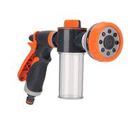 EVTSCAN Ugello per Tubo da Giardino, Ugello di Spruzzo per Tubo Ad Alta Pressione Modello di Spruzzo a 8 Vie con Bottiglia Dispenser di Sapone da 5 once 150 ml Pistola per Schiuma di Neve per Piante d