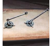 EVURU Orecchini a spirale con grande goccia d'acqua per le donne gioielli vintage colore argento metallo geometria superficie irregolare gancio orecchini pendenti 1 paio (colore: X256-2)