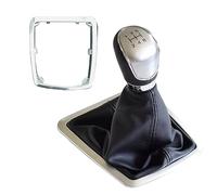 EVURU Pomelli leva cambio, For Ford Focus 2 MK2 FL C-MAX 2006-2011 MK3 MK4 MK7 Galaxy ABS Cambio Manuale Pomello Leva Del Cambio Con Gaitor Boot copertura (Size : Silver-5Speed-Big)