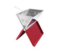 EVVIVA BARBEBOOK BBQ PORTATILE PIEGHEVOLE ROSSO CON ACCESSORI
