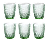 Evviva Set 6 bicchieri acqua Mozart 320 ml vetro decorato Verde