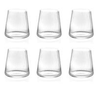 Evviva Set 6 Bicchieri acqua 400 ml, in vetro con decoro verticale - Reale (Trasparente)