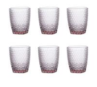 Evviva Set 6 Bicchieri acqua in vetro decorato 320 ml - Mozart (Rosa)