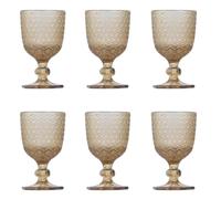 Evviva Set 6 Calici liquore in vetro decorato 80 ml - Mozart (Ambra)