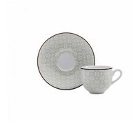 EVVIVA SET 6 TAZZE CAFFÉ CON PIATTINO 90 ML IN PORCELLANA - SIBILLA