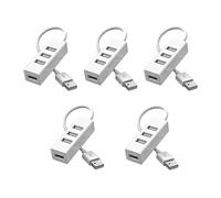 Evvmnaks 5 Pezzi Hub USB Multi 2.0 Hub USB Splitter Adattatore di Alimentazione Ad Alta Velocità 4 Porte Tutto in per PC Accessori di Sostituzione Del Computer A
