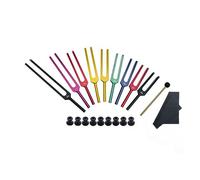 Evvmnaks 9 Pezzi di Lega di Alluminio Colorato per Terapia, Suono Terapia, con Alloggiamento in Alluminio, Base Nera