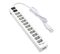 Evvmnaks Hub USB di Alta Qualità 12 Porte USB 3.0 Hub Multi USB Splitter Switch Trasferimento Dati Ad Alta Velocità per Laptop Durevole Facile Installazione