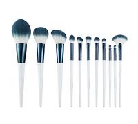 Evvmnaks Set di 11 pennelli da trucco, strumento per pennelli da trucco, set di pennelli da trucco, blu scuro con borsa