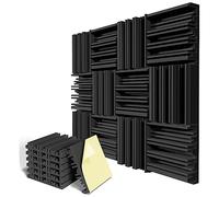 Evvmnaks Set di 12 di schiuma insonorizzanti autoadesivi 12 x 12 x 2 pollici in schiuma acustica ad alta resilienza, insonorizzante, insonorizzanti da parete, colore: