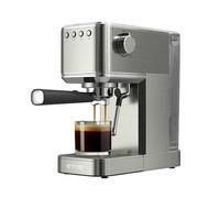 EVVO Caffettiera Express Intensa, Pressione 20 bar, Corpo in Acciaio, Espressi e Capuccini, 1350 W, Doppia uscita, Portafiltri, Serbatoio da 1,2 l, Riscaldamento Rapido (Steel, Senza Manometro)