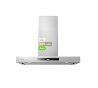 EVVO Cappa aspirante 60 cm larghezza decorativa, finitura inox, potenza 800 m³/h, filtri in alluminio e carbone attivo, controllo tattile e gestale, efficienza energetica A++, CE32 Inox
