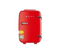 EVVO F4 Mini Frigorifero Retrò Rosso 4L Mini Frigorifero per Creme Trucco e