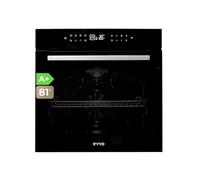 EVVO Forno elettrico da incasso - Efficienza A+, capacità 81 l, funzione Airfryer, 14 programmi, timer, display digitale, controllo tattile, guida telescopica, modello: H26 (nero)