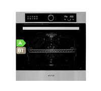 EVVO Forno Elettrico Incassabile - Efficienza A, 81 L di Capacità, Funzione Pirolisi, 11 programmi, Timer, Display Digitale, Controllo Touch, Porta Tripla Vetri, Modello: H30 (Inox)