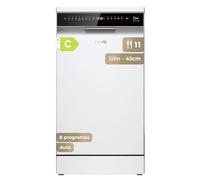 EVVO Lavastoviglie D4 Slim 45 cm, installazione libera, 11 coperti, efficienza 8 programmi con modalità auto, apertura automatica, funzione igiene e mezzo carico