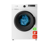 EVVO Lavatrice 8 kg a carico frontale Terra 8, 1350 giri/min, Classe energetica A, motore inverter, 15 programmi, lavaggio rapido 15', vapore Steam Wash, avvio ritardato (8 kg)