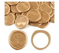 EVWGNPQRV Adesivi con sigillo in ceralacca autoadesivi, 30 adesivi con sigillo di cera autoadesiva in oro verde oliva, diametro 1,3 pollici, for inviti nozze(Tz013)