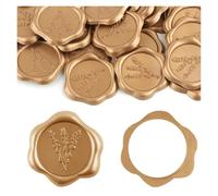 EVWGNPQRV Adesivi con sigillo in ceralacca autoadesivi, 30 adesivi con sigillo di cera autoadesiva in oro verde oliva, diametro 1,3 pollici, for inviti nozze(Tz008)