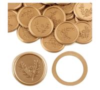 EVWGNPQRV Adesivi con sigillo in ceralacca autoadesivi, 30 adesivi con sigillo di cera autoadesiva in oro verde oliva, diametro 1,3 pollici, for inviti nozze(Tz011)