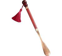 EVWGNPQRV Calzascarpe per uomo e donna, Calzascarpe con manico lungo in ottone rosso e legno di sandalo, misure multiple for anziani unisex(13.7inch)