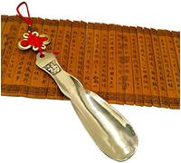 EVWGNPQRV Calzascarpe per uomo e donna, Calzascarpe manico lungo in ottone 14-20 cm for uomini anziani(20cm)