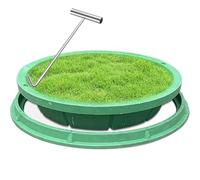 EVWGNPQRV Coperchi per pozzetti, Chiusino Invisibile in Resina con Telaio e Foro Passante Verde 45-85 cm(Dia - 65cm/25.6in)