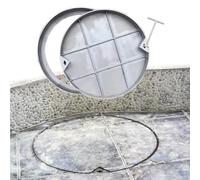 EVWGNPQRV Coperchi per pozzetti, Chiusino Rotondo e Telaio in Acciaio Inossidabile con Gancio estrattore Argento, Dimensioni Multiple(32" Dia x 2" High)