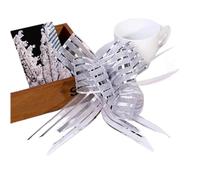 EVWGNPQRV Fiocchi da Regalo, Nastri con Fiocco in plastica Multicolore 3 cm 10 Pezzi for confezionare Decorazioni for Feste di Matrimonio(Silver 10pcs)