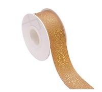 EVWGNPQRV Nastro per Confezioni Regalo, Nastro in Gros-Grain Stampato Multicolore da 38 mm for Confezioni Regalo e Torte 10-50 Iarde(Gold,38mm 10yards)