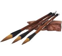 EVWGNPQRV Pennello per calligrafia cinese, Set di 3 pennelli for calligrafia cinese in puro pelo lupo multicolore