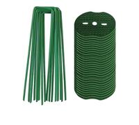 EVWGNPQRV Picchetti a Forma di U per Prato, Paesaggio a Forma di U Multicolore 20-100 Pezzi for barriera Contro Le Erbacce(Mixed 20PCS-(Green))