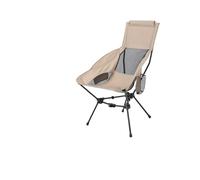 EVWGNPQRV Sedia da campeggio pieghevole e portatile, Foldable Camping Chair With Headrest And Cup Holder In Black Khaki For Outdoor Activities(Aluminum Khaki)
