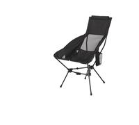 EVWGNPQRV Sedia da campeggio pieghevole e portatile, Foldable Camping Chair With Headrest And Cup Holder In Black Khaki For Outdoor Activities(Aluminum Black)