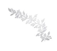 EVWGNPQRV Toppe Ricamate, Patch Ricamo Applicazione Foglia Termoadesiva Adesivo Tessuto Multicolor 25x6m 2 Pz(White)