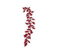 EVWGNPQRV Toppe Ricamate, Toppa applicata con Ricamo Floreale a Foglia Lunga 24x6,5 cm Multicolore, 2 Pezzi termoadesiva(Red)