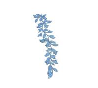 EVWGNPQRV Toppe Ricamate, Toppa applicata con Ricamo Floreale a Foglia Lunga 24x6,5 cm Multicolore, 2 Pezzi termoadesiva(Blue)