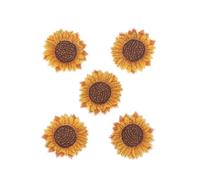EVWGNPQRV Toppe Ricamate, Toppa Ricamata 5 Pezzi Girasole da Cucire con Ferro Stiro su Applique Multicolore 4 cm e 6(Color1)