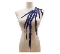 EVWGNPQRV Toppe Ricamate, Toppa Ricamata a Coda di Fenice for Colletto Abito da Sposa 30 cm x 58 Multicolore(Deep Blue)