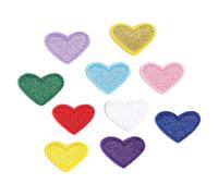 EVWGNPQRV Toppe Ricamate, Toppa Ricamata Applicazione A Cuore Multicolor 2x2,6 cm Termoadesiva Confezione da 10(Mixed)