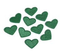 EVWGNPQRV Toppe Ricamate, Toppa Ricamata Applicazione A Cuore Multicolor 2x2,6 cm Termoadesiva Confezione da 10(Green)