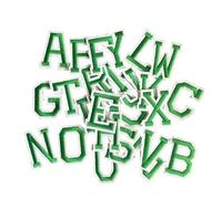 EVWGNPQRV Toppe Ricamate, Toppa Ricamata da 26 Pezzi con Lettere dell'alfabeto Multicolore dalla A alla Z, termoadesiva for Vestiti(04-Green-A-Z)