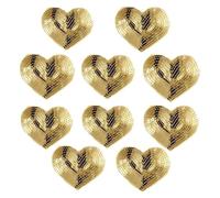 EVWGNPQRV Toppe Ricamate, Toppe Ricamate termoadesive con Paillettes Lucide a Forma di Cuore, 10 Pezzi, Riparazione Multicolore(Golden)